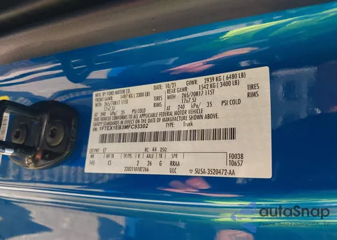 2021 Ford F-150 Xl z USA, uszkodzony, nr VIN 1FTEX1EB3MFC93302